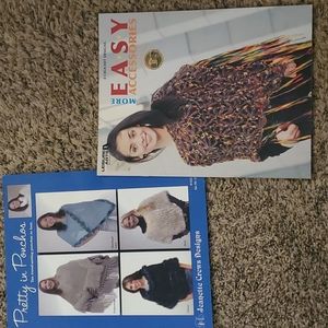 Knitting books ponchos and accessories.